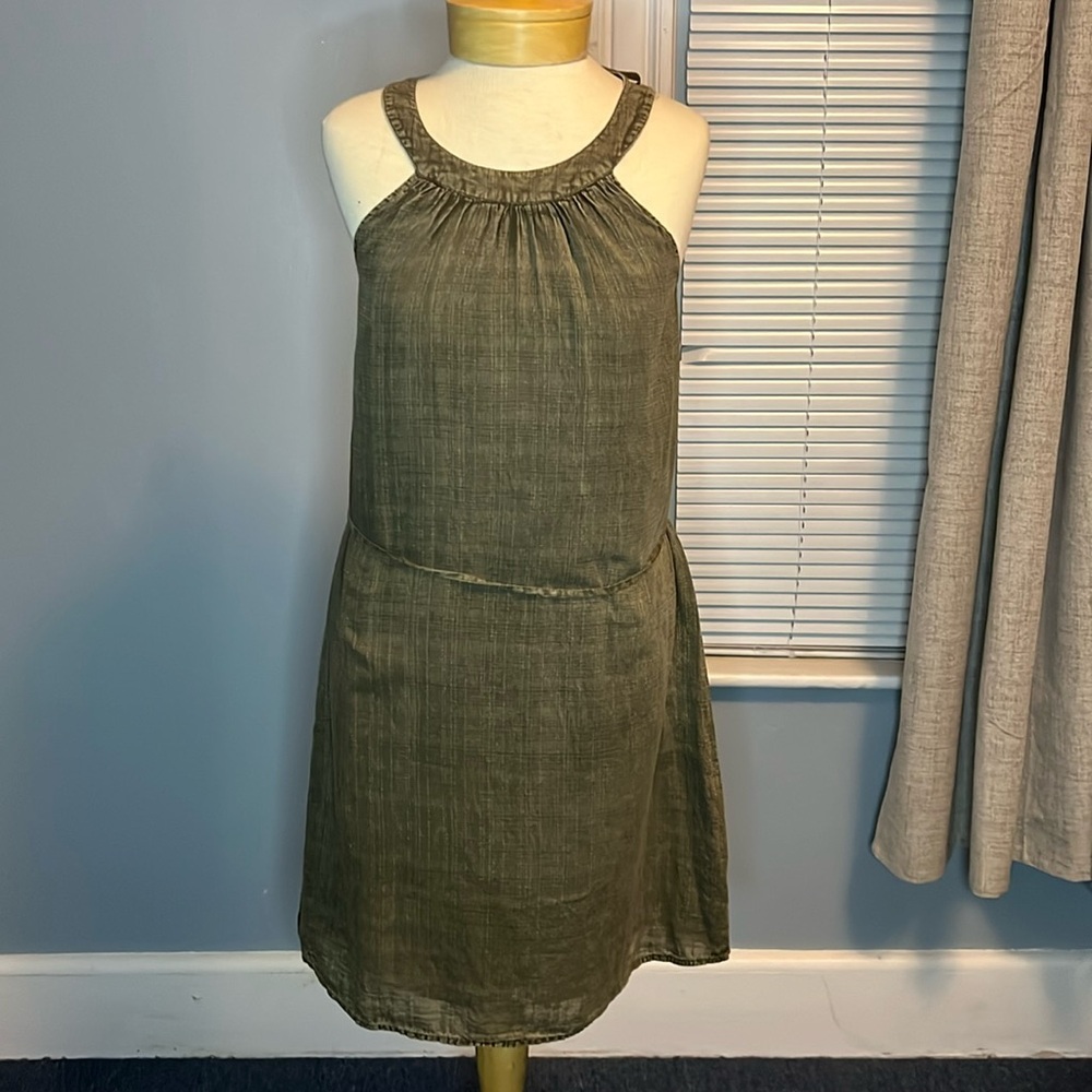 Fat Face Sleeveless Olive Dress